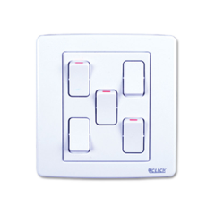 CLICK-PRIME-5 GANG 1 WAY SWITCH	