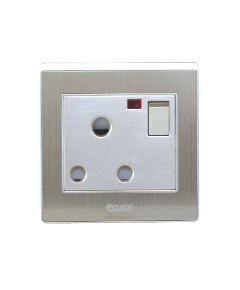CLICK-ART-3 PIN ROUND SOCKET WITH SWITCH,15A	