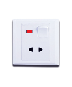 CLICK-ASTER-2 PIN SOCKET WITH SWITCH,10A	