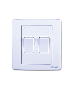 CLICK-PRIME-2 GANG 1 WAY SWITCH	