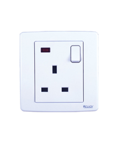 CLICK-PRIME-3 PIN FLAT SOCKET WITH SWITCH,13A	