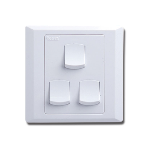 CLICK-ASTER-3 GANG 1 WAY SWITCH	
