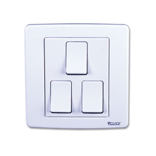 CLICK-PRIME-3 GANG 1 WAY SWITCH	