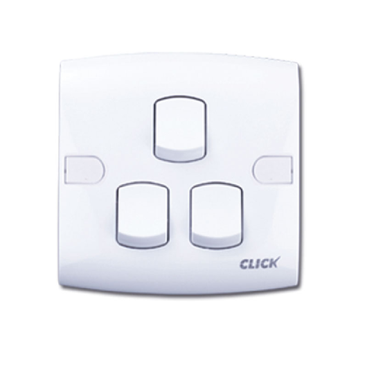 CLICK-TOUCH-3 GANG 1 WAY SWITCH	