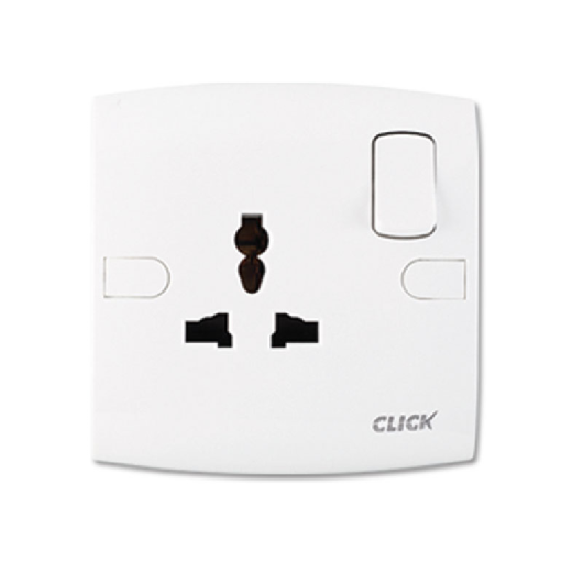 CLICK-TOUCH-3 PIN UNIVERSAL SOCKET WITH SWITCH,13A	